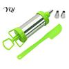 Handheld Frosting Applicator Stainless Steel Cake Icing Dispenser Set, Reusable Baking Tools with Scraper And Easy Squeeze Bottle Replaceable Nozzles,
