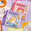 24Pcs Cute Pixel Food Milk Cake Theme Sticker Book Handmade DIY Diary Magazine Scrapbook Aesthetics Stationery Sticker Book