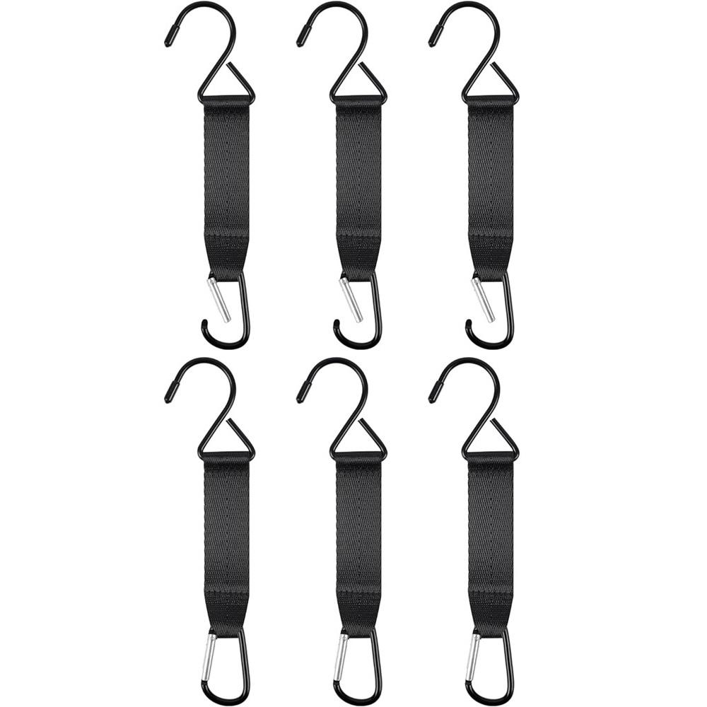 

6-piece Fence Hook Set, Featuring Versatile Metal Hooks With Nylon Safety Clips, Suitable For Outdoor Sports, Baseball, Softball, Tennis And Camping. чёрный