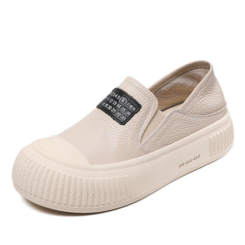 

Fashion GKTINOO 2025 Women Loafers Chunky Platform Slip On flat Shoes Comfort Thick Bottom Genuine Leather Academic Style Casual Loafers 5