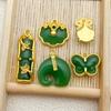 Mix 25Pcs Chinese-Style  & Natural Stone Charms Pendants Set - Perfect For Diy Necklace, Earring & Bracelet Crafting