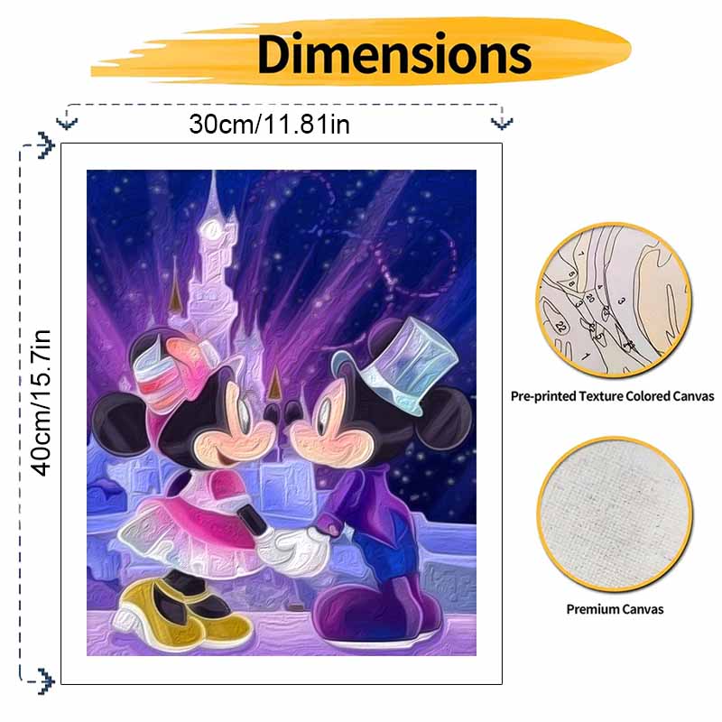 Disney Mickey Minnie Mouse Oil Painting Art Set Handmade Diy Gift Home Decoration