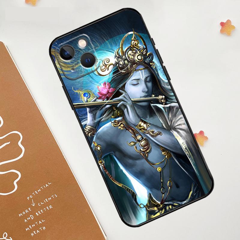 

Indian God Lord Krishna Case For iPhone 16 15 14 13 12 11 17 Pro Max mini 16e 15 16 Plus 17 Air Funda Cover iPhone 14 Pro