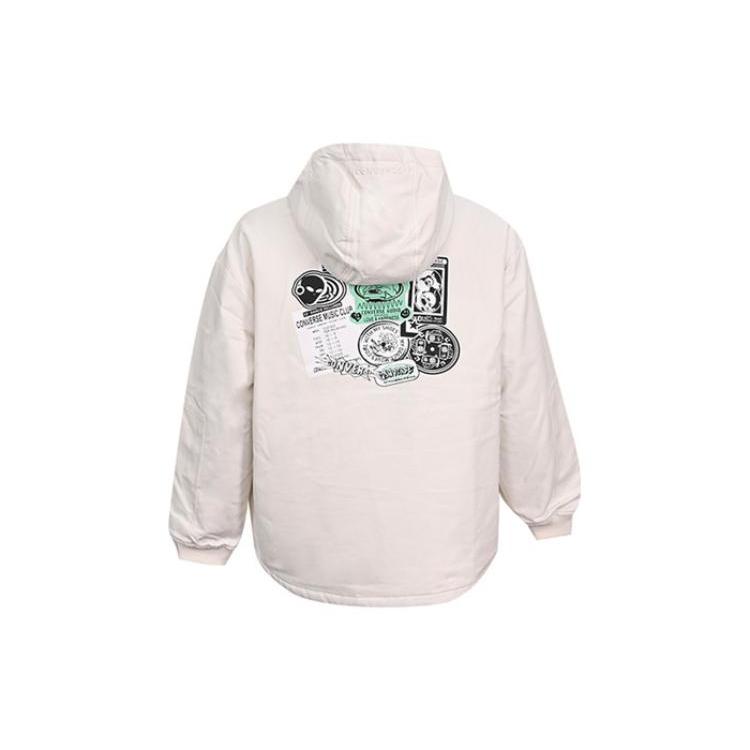 Converse Puffer Jackets Men's White Hooded Moderate Other 10023804-A01