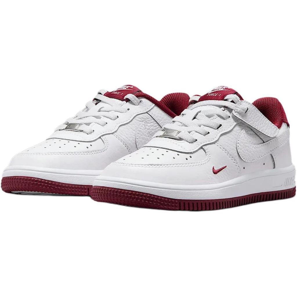 Nike Force 1 Low LV8 EasyOn Abrasion Resistant Low top Kids' Skateboarding Shoes White Red HF5510-100