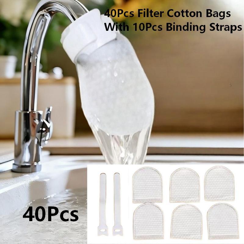 Reliable 40Pcs Faucet Filter Cotton Bags for Maintaining Fresh Water in Your Kitchen