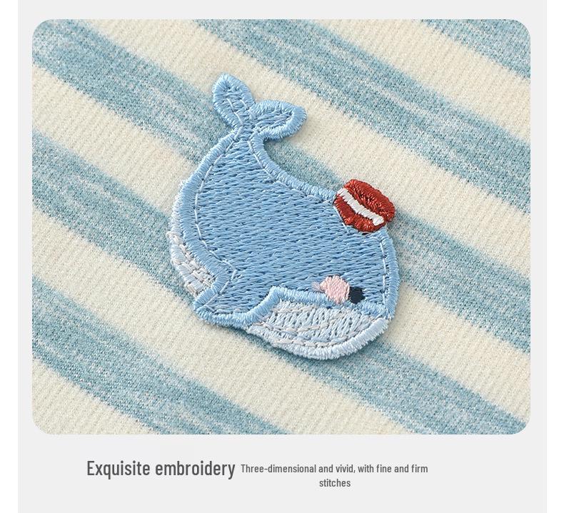 DUUDUU Striped Long Sleeve T-Shirt for Baby Boys & Girls - 2025 Korean Style Base Layer