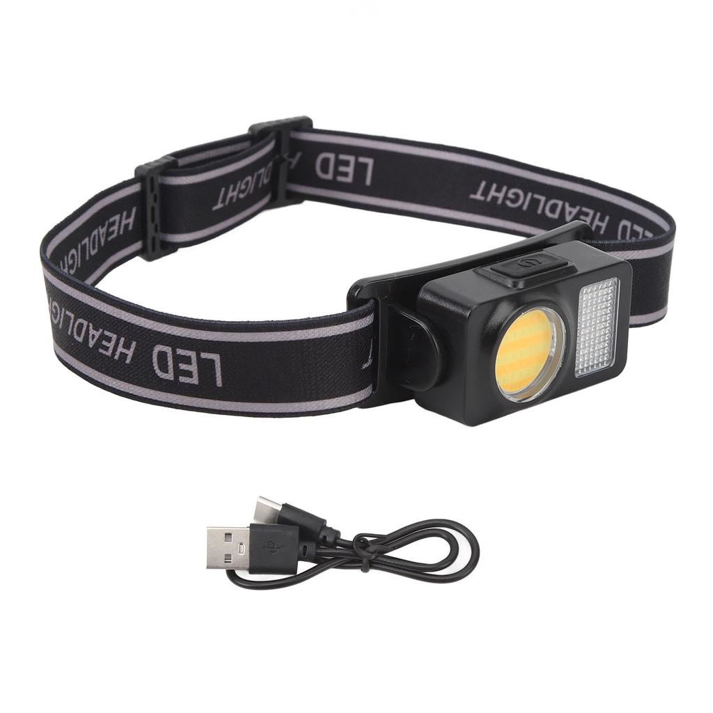 Headlamp Flashlight COB LED High Brightness Adjustable Angle Headlight for Camping Running Cycling F