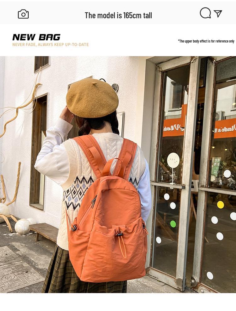 Japanese Pleated Nylon Backpack - Large, Lightweight, Casual Travel & College Laptop Bag for Men and Women