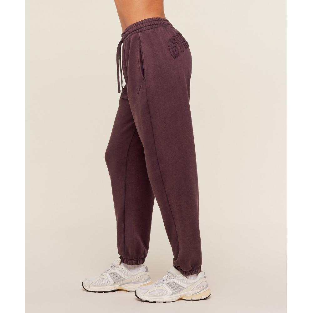 Gymshark Power Washed Cuff Joggers Cherry Purple   Acid Wash Small Ball B5c8o Pclv