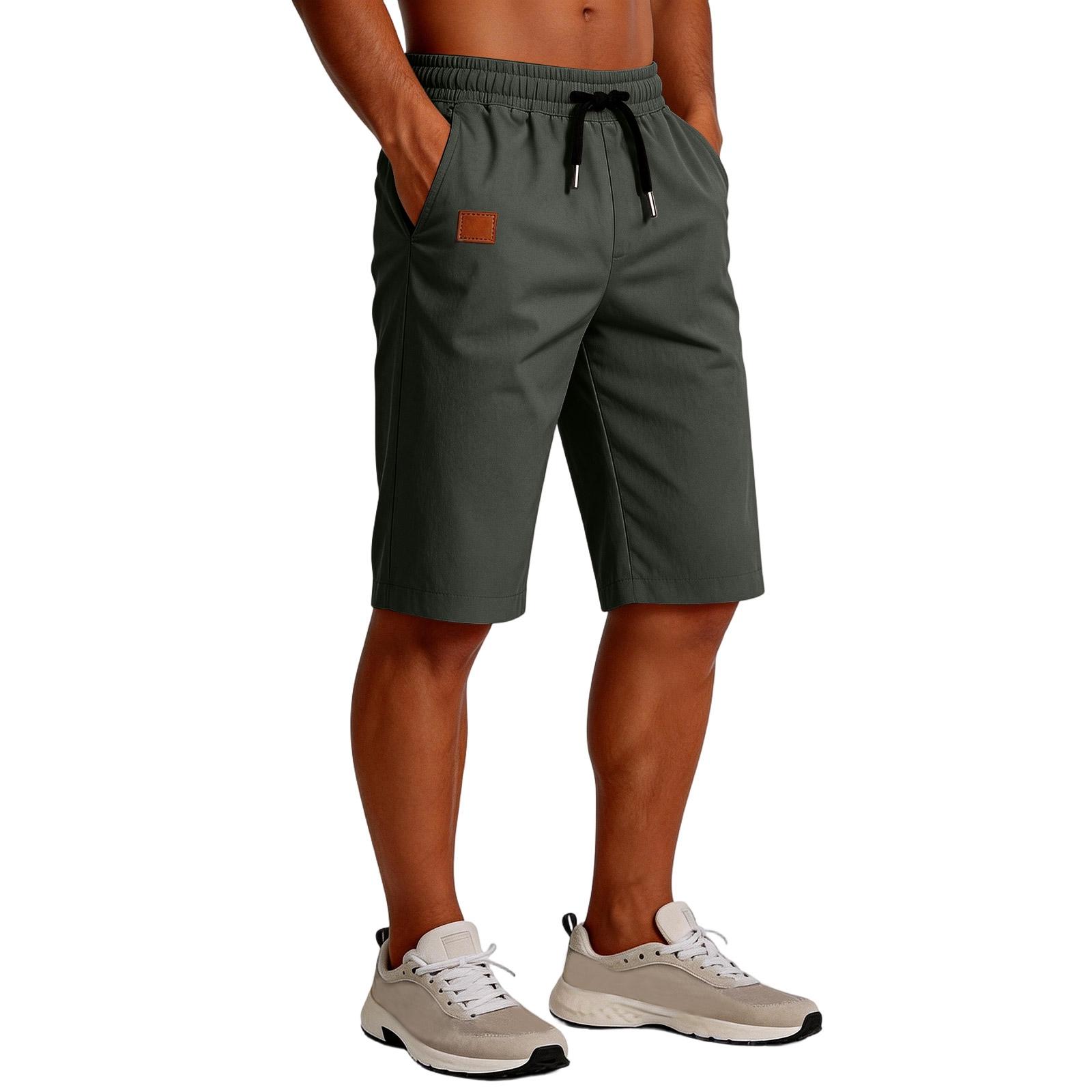 

Men s Beach Pants - Summer Boys Five-Piece Pants - Cross-border Drawstring Large Size Pants XL