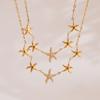 18K Gold-Plated Stainless Steel Star & Diamond Beach Vacation Jewelry - Fade Resistant