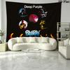 Deep Purple Band Wandteppich Ästhetischer Wandbehang Bedruckter Stoffdecke Dekorative Wandteppiche für Schlafzimmer Wohnzimmer Heimdekoration