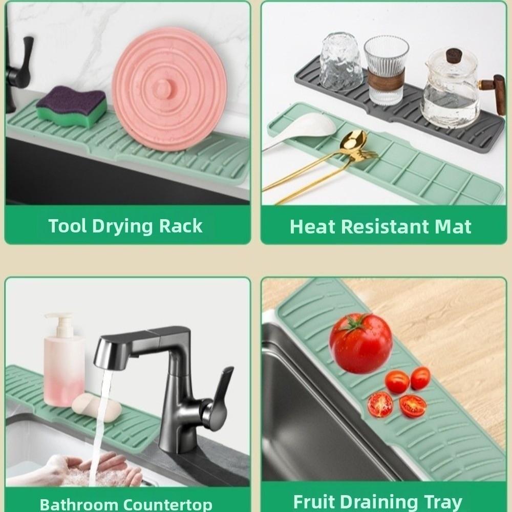 Super Absorbent Silicone Faucet Mat Moisture-proof Diatomite Stone Sink Tray  Kitchen Sink
