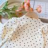 Baby Girl Long Sleeved Top Children's T-Shirt Puff Sleeve Heart-Shaped Printed Kids Top