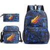 Large Capacity Schoolbag with Shoulder Strap; Student Three-piece Pencil Case Set