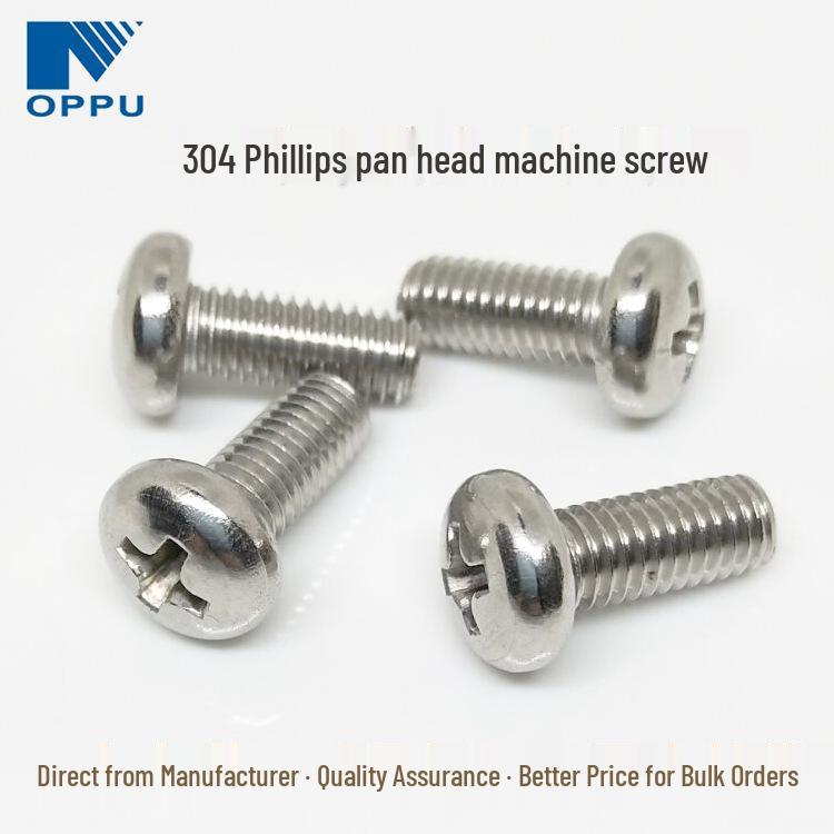 In-Stock 304 Stainless Steel Phillips Pan Head Machine Screw GB818
