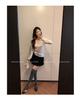 Korean High-Waisted Corduroy Polka Dot A-Line Skirt