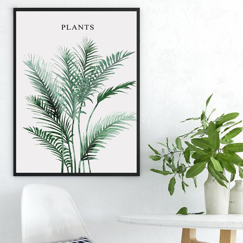 Nordic Grüne Pflanzen Wand Kunst Bilder Dekorative Leinwand Malerei Drucke Blätter Poster für Innen Wohnzimmer Wohnkultur