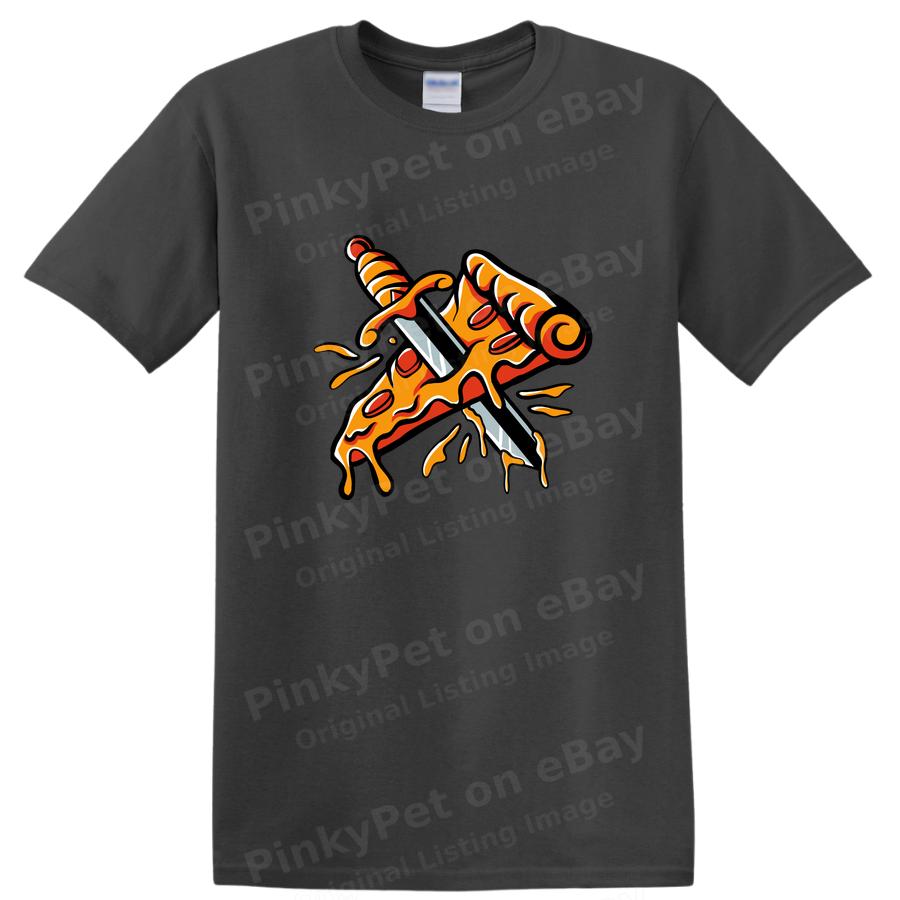 Pizza Slice W/ Sword Graphic Funny T Shirt Cool Foodie Tee Design Food Lover