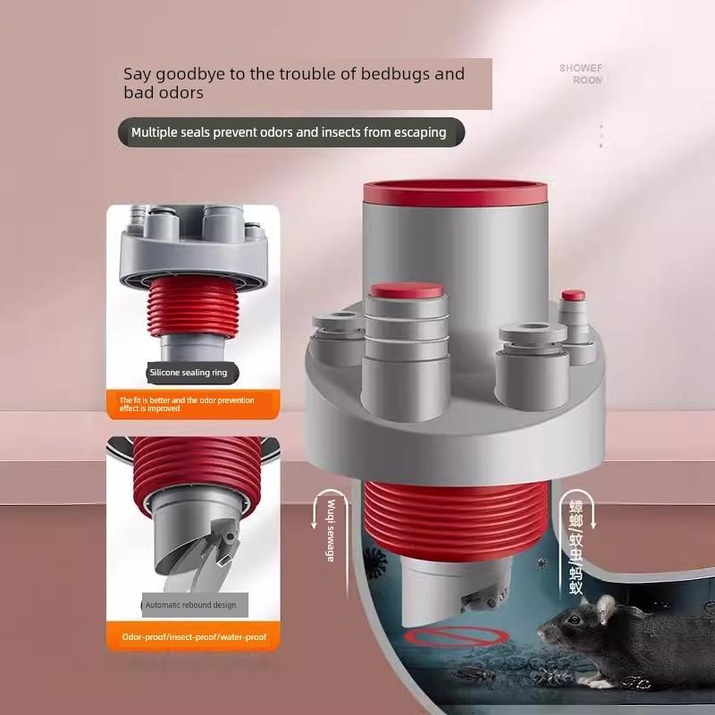Anti-Odor Device for Kitchen Drain Pipe, Three-Way Drain Connector for Dishwasher, Integrated Water Distributor, Sealing Plug for Sink