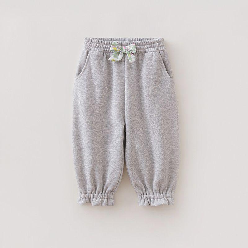 Mark Jenny Floral Bow Girls  Loose Lantern Pants Baby Pants 2026 Spring New Style 560078 Ash 90