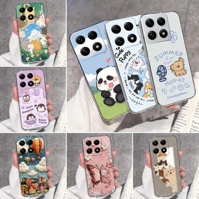 Schokbestendige Transparante Telefoonhoesjes Voor Xiaomi 15T 14T 12T 15 14 13 Pro 12X 12S Zomer Puppy Patroon Screen Protector Anti-Slip Shell Voor Xiaomi Bumper Case
