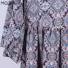 MOJTA Women's Cotton Summer Plus Size Long Skirt Floral Loose Printed Dress
