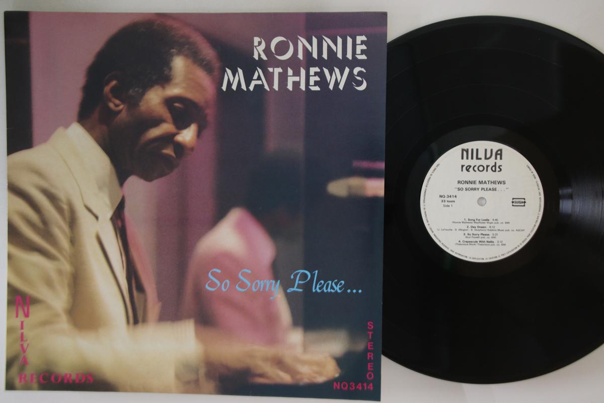 

LP Record RONNIE MATHEWS - So Sorry Please... NQ3414 NILVA 1985 France Jazz Used