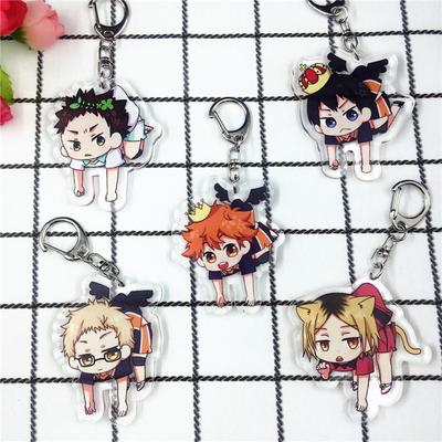Anime Games Volleyball Teenager Cartoon Character Acrylic Keychain Metal Ring Car Bag Key Decoration Accessory Gift Anime Gifts Pendant
