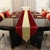 Table Runner Luxury High Quality Gold Rhinestones Faux Flannel Diamond Home Table Runners Pillow Case Table Mat For Wedding