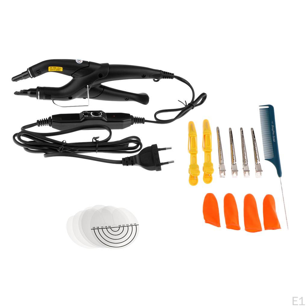 Pre-Bonded Hair Extensions Fusion Keratin Heat Iron Connector +Apply Tool EU
