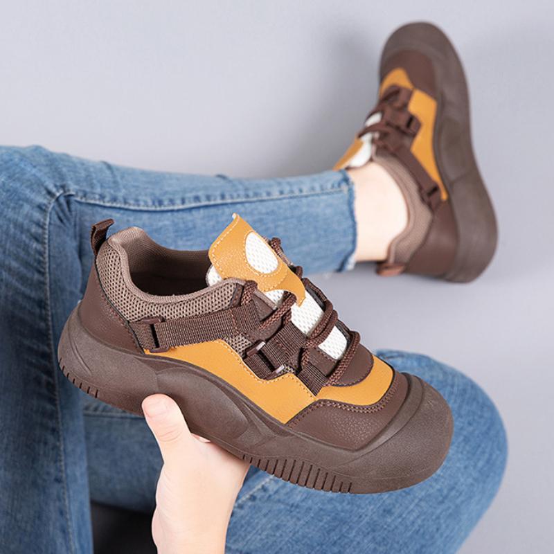 Fashion Trendy and Versatile Women's Shoes 2024 Autumn New Retro Comfortable Thick Soled Casual Sports Vulcanized Shoes Zapatos De Mujer