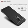 Coque en tpu fibre de carbone noir brossé pour samsung galaxy s9+