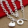 Neue trendige 925 Silber Halskette Mode elegante Herz Anhänger Halsketten edlen Schmuck