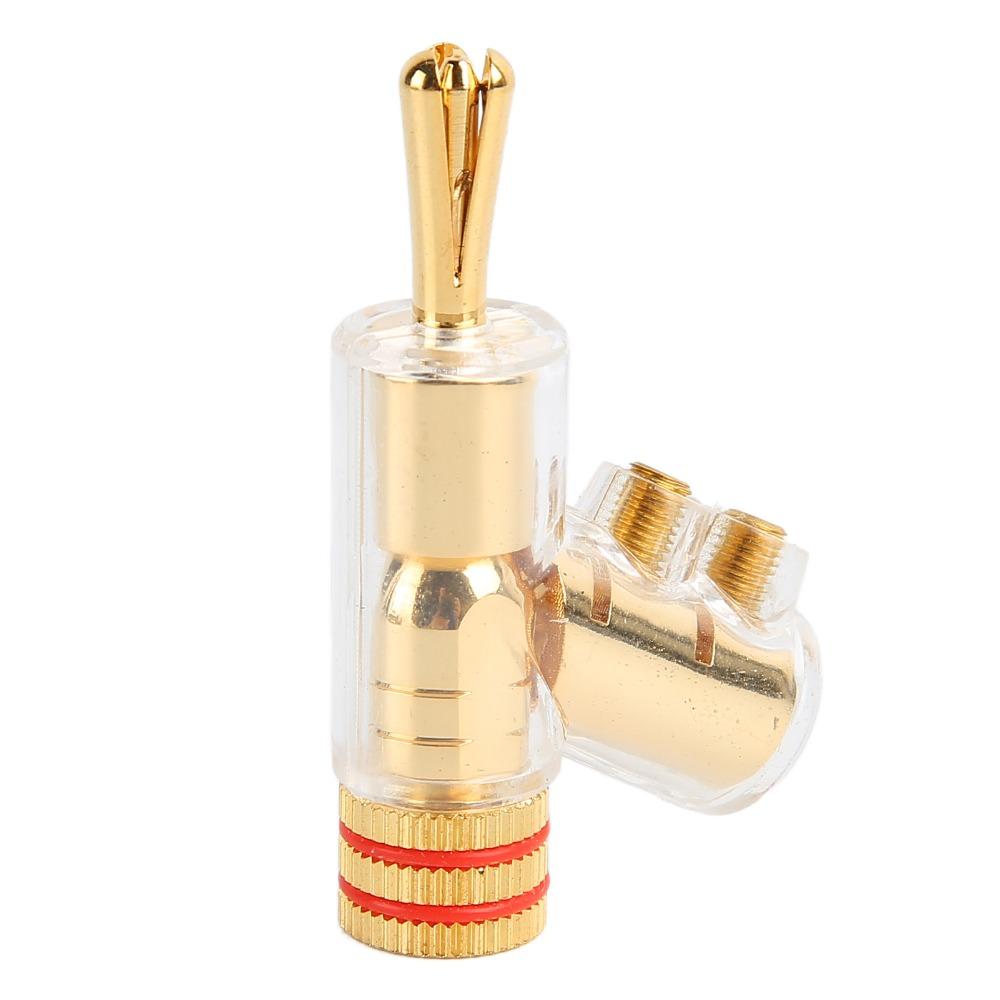1 Pair Gold Plated Speaker Wire Connectors Solderless Speaker Plugs  Amplifier Systems