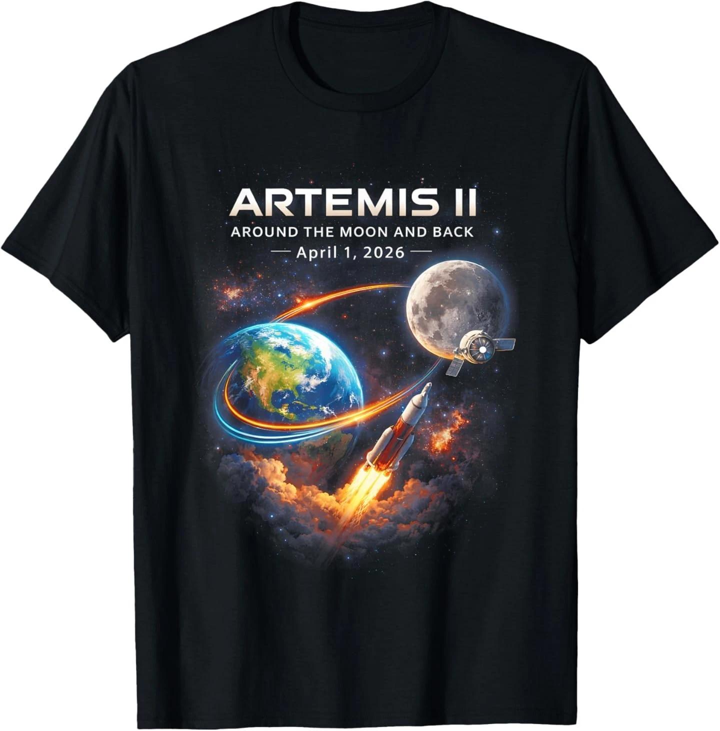 Artemis II Rocket Space Launch Back to The Moon Mission 2026 T- Shirt 2XL