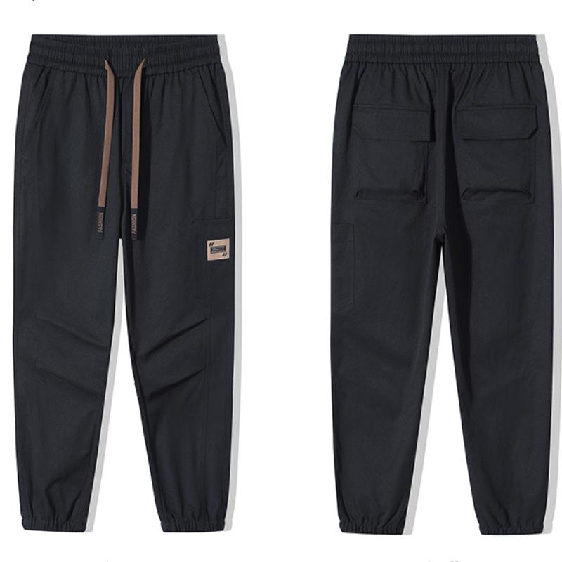 Spring And Autumn New Trendy American Overalls Men's Loose Legged Trousers Solid Color Casual Large Size Sports Pants For Men