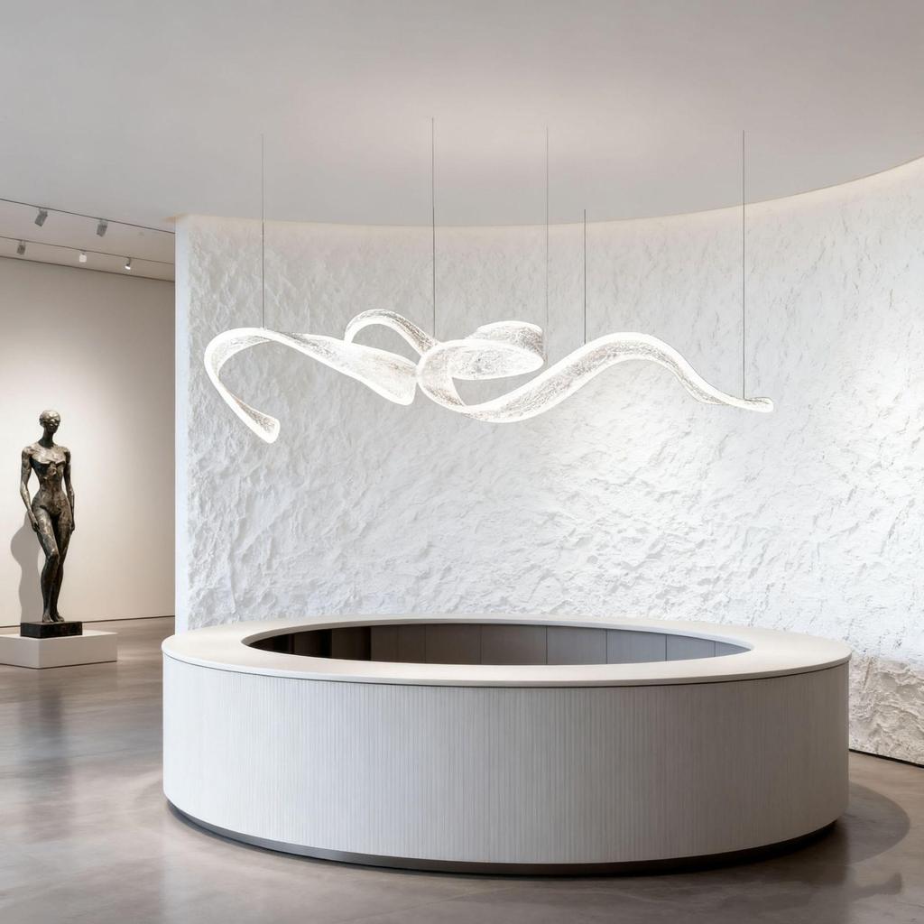 Modern Luxury Ribbon Chandelier: Creative Long Strip Design for Restaurants and Hotel Lobbies