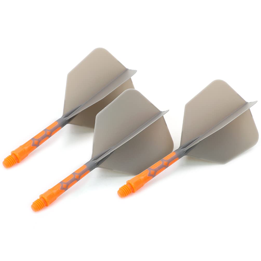 CUESOUL ROST T19 Shaft Integrated Flight Big Wing Gray Flight Orange M Set of 3 Shape, Two-Tone Color, + Shaft, Size, (CS-AK5711-9M)