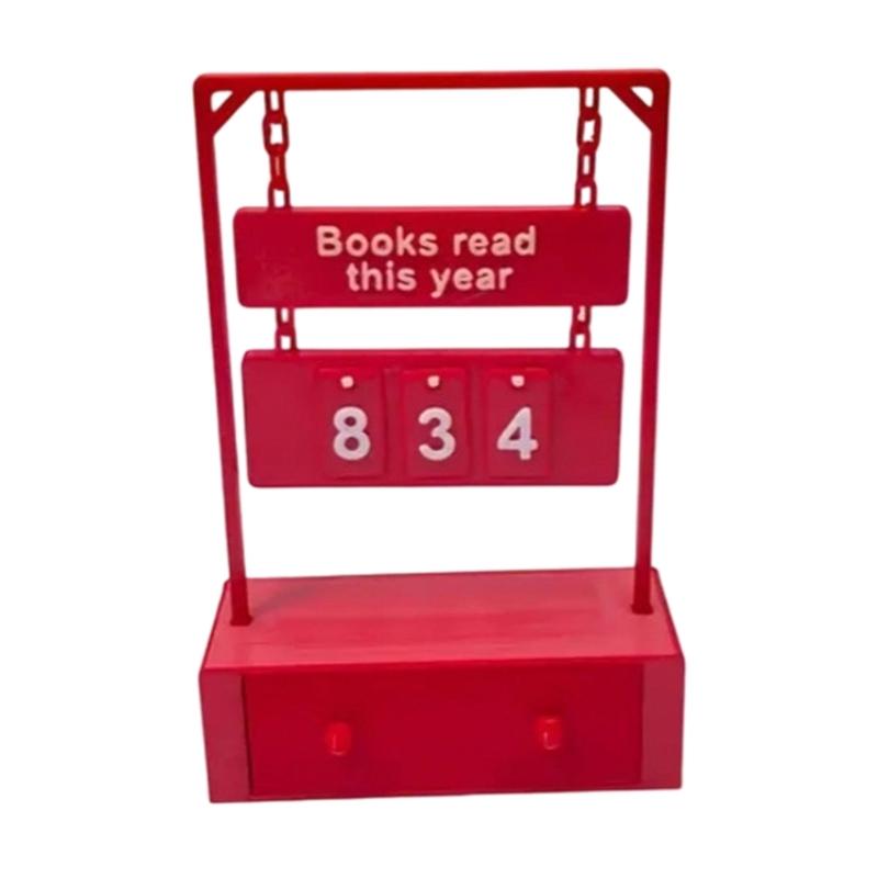 Hanging Book Counter Decoration With Number Display And Storage Drawer For Reading Tracking Accessories Book Lover Gift