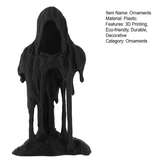 3D Printed Grim Reaper Statue Decor, Halloween Desk Figurine, Cute & Spooky Desk Ornament, Home Office Shelf Decor Gift for Kids & Friends