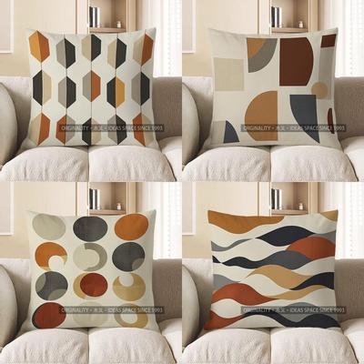 Home Decor Geometric Pattern Throw Pillow for Modern Home Pattern Cushion Cover Suitable for Sofa Bedroom Car Pillow Cover