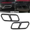 1Pair Glossy Black / Silver Stainless Steel  Rear Dual Exhaust Pipe Sticks Covers For Mercedes Benz S Class 10-17 W221 W222 C217