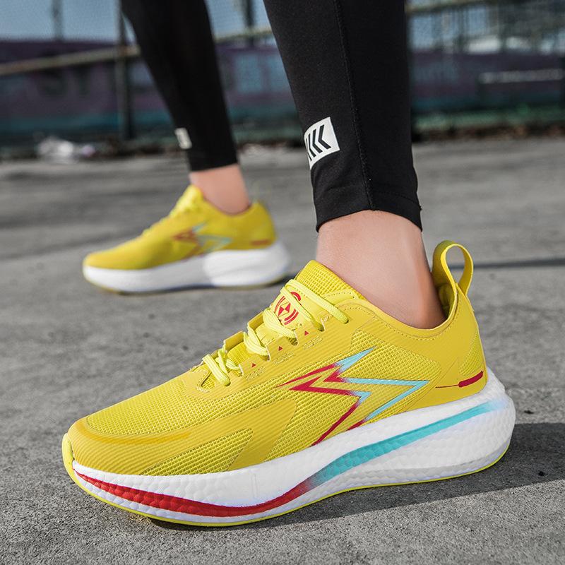 2025 Spring New Mesh Breathable Luminous Running Shoes Men's and Women's Shock-absorbing Soft-soled Student Professional Racing Sports Shoes