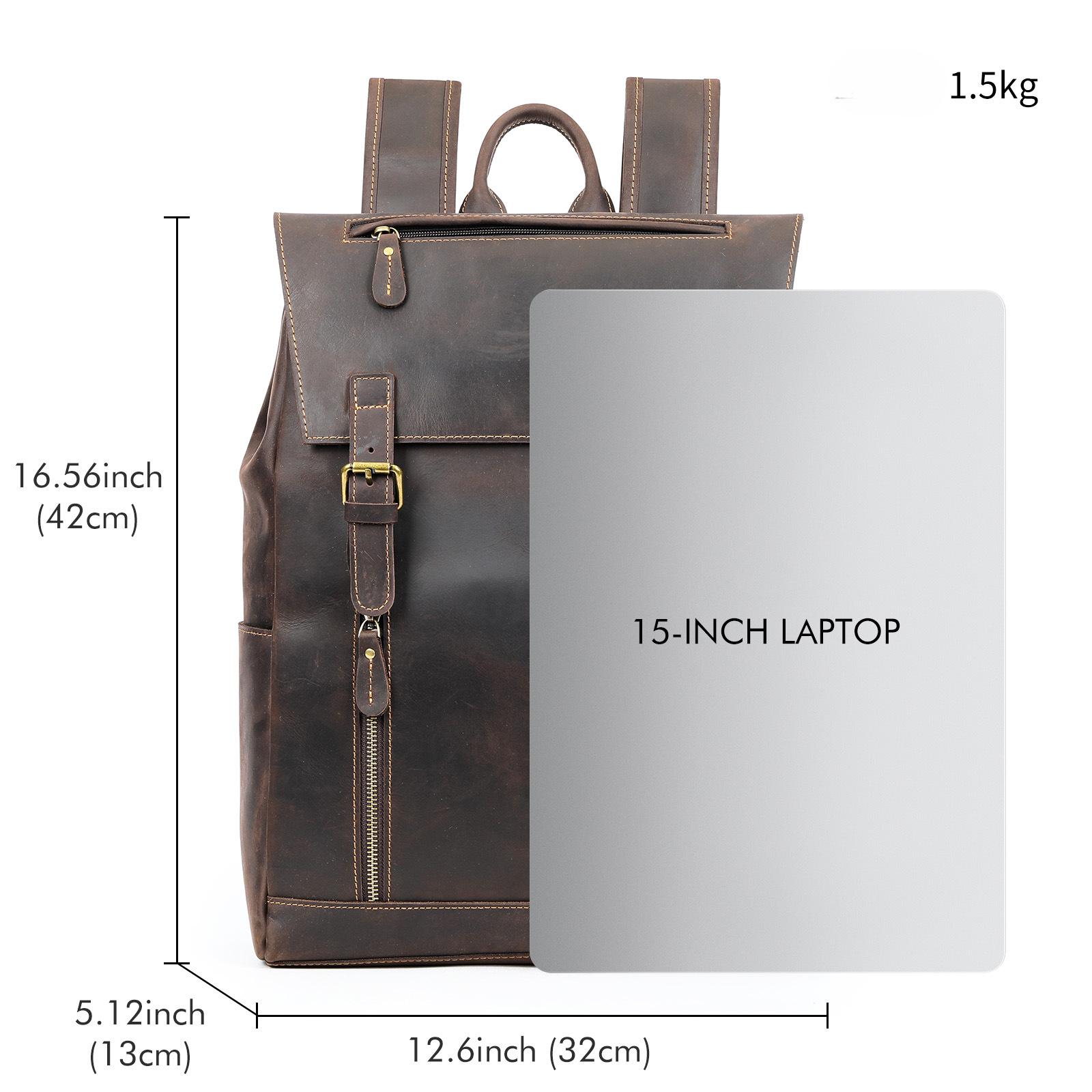 Сумка через плечо Crazy Horse Leather Head Layer Cowhide Backpack с несколькими — фото 4