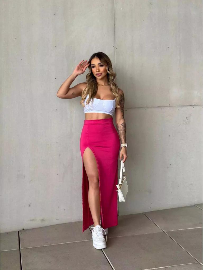 Hot-Selling Multi-Color Bodycon Long Dress with High Side Slit - New European & American Style Women's Clothing