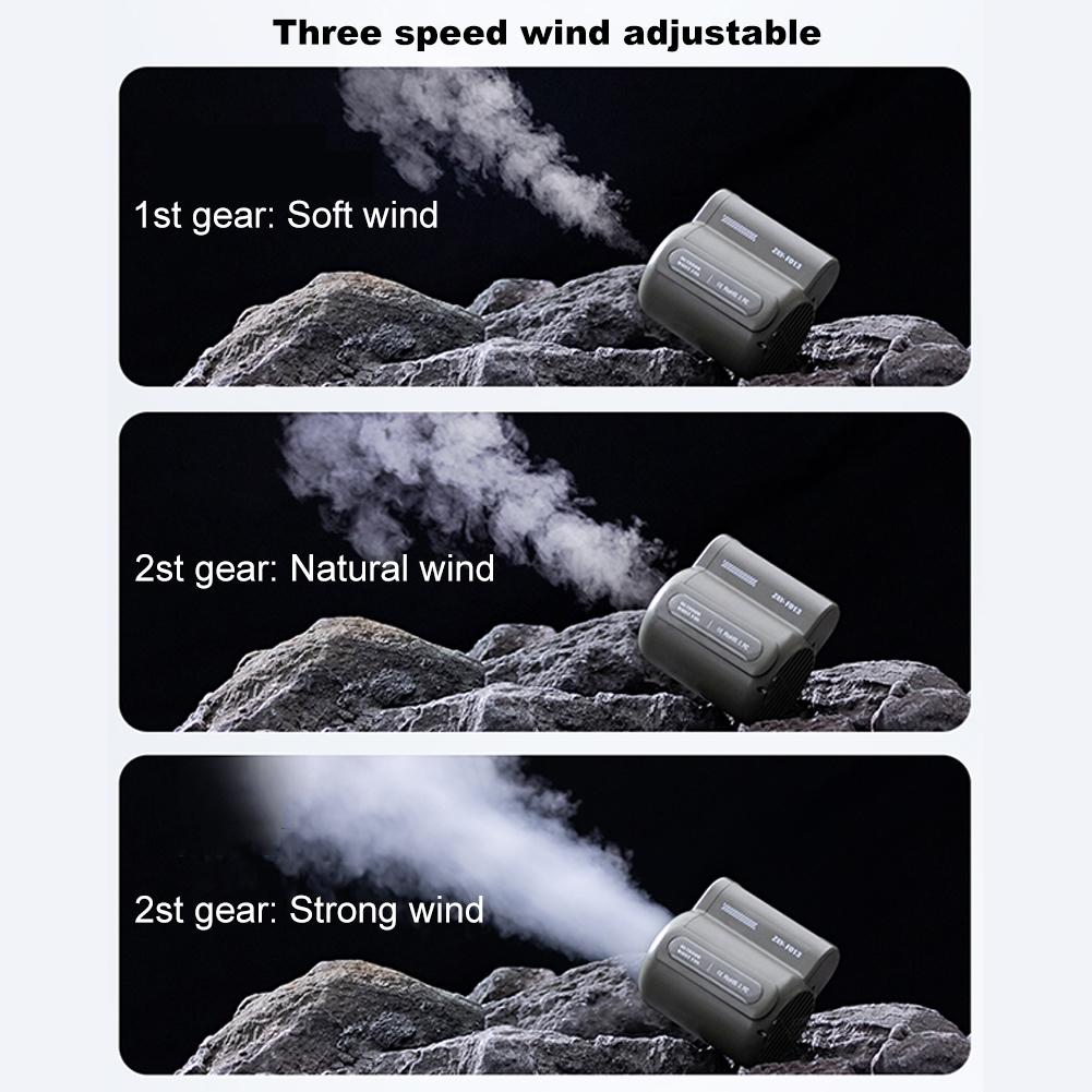 Personal Fan Rechargeable Wearable Fan 3 Speeds Outdoor Waist Mounted Fan Powerful for Outdoor Works Traveling Hiking Camping