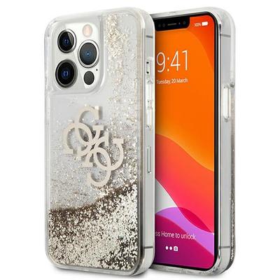Etui Do iPhone 13 Pro Max Guess Liquid Glitter Złote