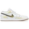 Jordan Air Jordan 1 Abrasion Resistant Low top Vintage Basketball Shoes Men's White Gold 553558-146(Team96-)